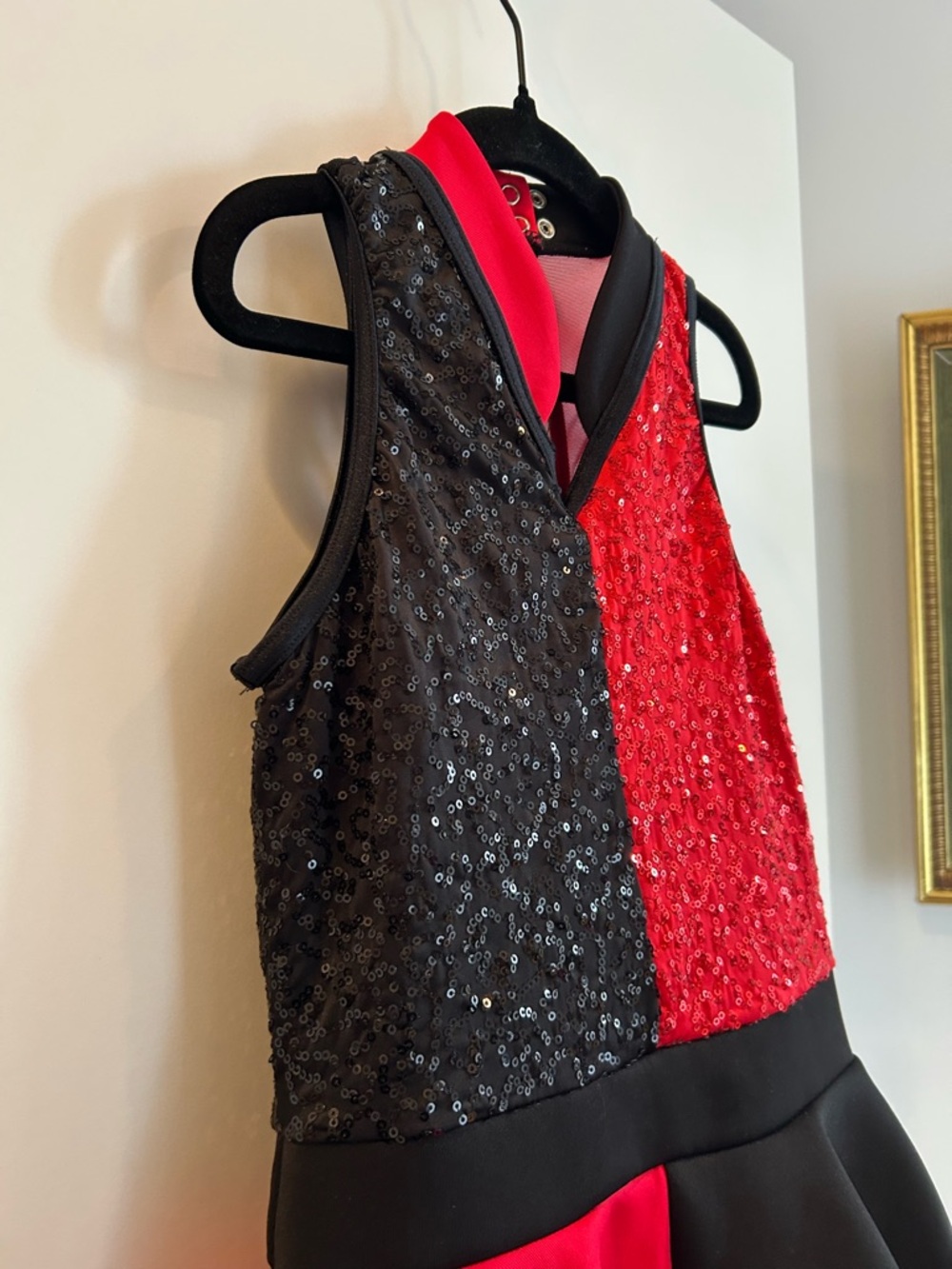 Weissman Red & Black Sequin Panel Dance Costume - MC (10/12) - Picture 10 of 15